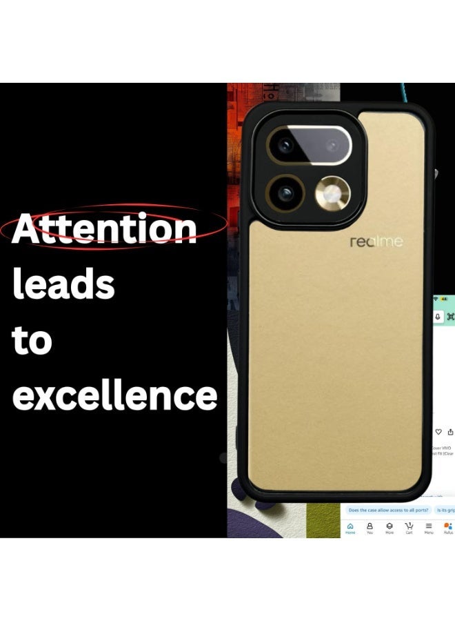 Muzz Case Back Cover for Realme 16 Pro 5G, Shockproof Transparent Hard Back with Black Bumper, 360° Protection, PC & TPU Material, Anti-Slip Grip, Camera Protection - Image 2